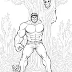 Hulk lifting a giant tree