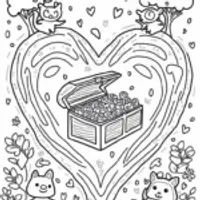 Heart-shaped maze with friends