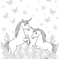 Unicorns in a celestial garden