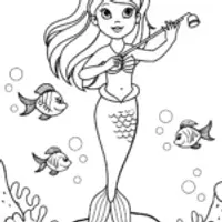 Mermaid conducting an ocean symphony