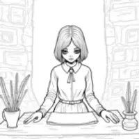 Wednesday Addams at the quill station