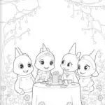 Star characters having a garden party