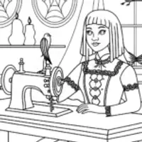 Wednesday Addams designing costumes