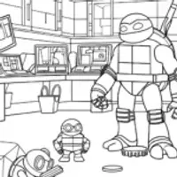 Ninja Turtles in a robotics lab