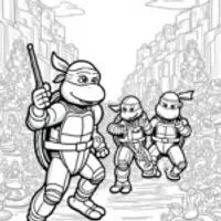 Teenage Mutant Ninja Turtles in candy factory