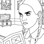 Wednesday Addams in an escape room