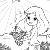 Mermaid exploring a magical reef