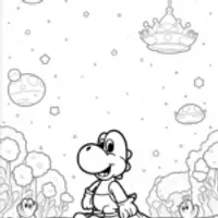 Yoshi gardening on an alien planet