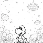 Yoshi gardening on an alien planet