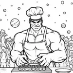Hulk making sushi in space