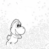 Yoshi in a flower garden