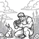 Hulk photographing a bunny