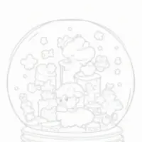 Yoshi inside a snow globe