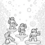 TMNT solving giant puzzles