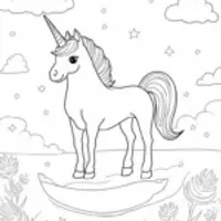 Unicorn on a dream island