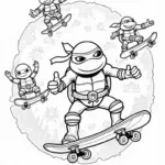 Teenage Mutant Ninja Turtles skateboarding