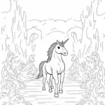 Unicorn in a mystical arena