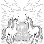 Unicorns weaving a magical tapestry