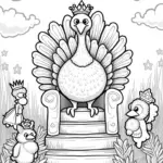 Turkey on a throne of feathers