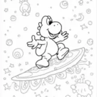 Yoshi surfing on a cosmic wave