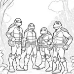 Teenage Mutant Ninja Turtles in a forest