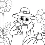 Turkey detective in a garden