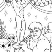 Hulk at the Intergalactic Art Fair Coloring Page