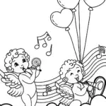 Cherubs playing candy instruments