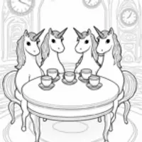 Unicorns in a time-traveling tea room
