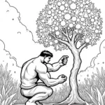 Hulk watering alien fruit trees