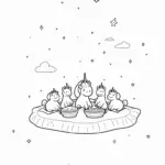 Unicorns having a celestial picnic