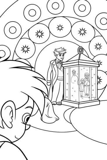 A coloring page of Super Sonic’s time capsule adventure