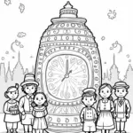 Children around a time capsule