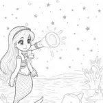 Mermaid astronomer scene