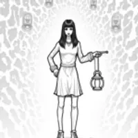 Wednesday Addams in a mirror maze