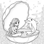 Mermaid in a clam shell observatory