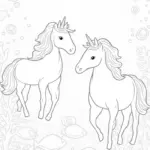 Unicorns exploring an aquarium