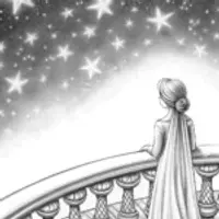 Elsa gazing at the starry sky