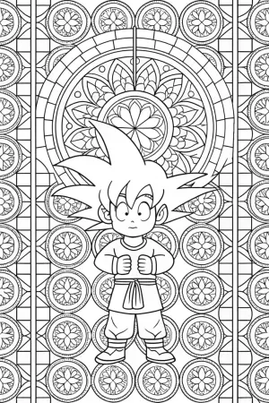 Goku in a puzzle tournament coloring pages