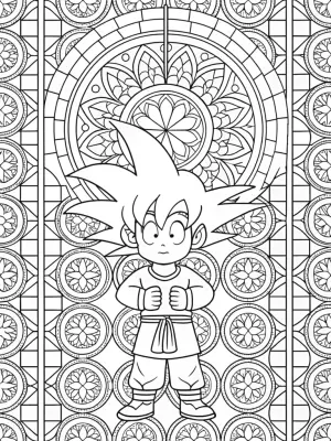 Goku in a puzzle tournament coloring pages