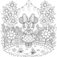Minnie Mouse in a magical garden