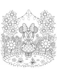 Minnie Mouse in a magical garden