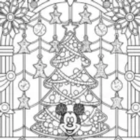Mickey Mouse inside a Christmas tree