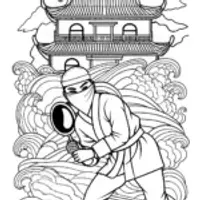 Ninja detective exploring clues
