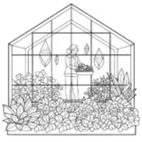 Spider botanist in a greenhouse