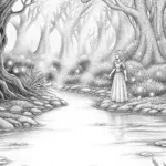 Princess exploring a mystical lake