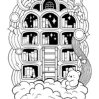 Care Bears exploring a dream library