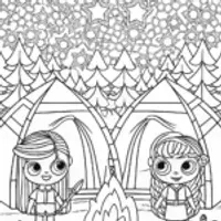 Bratz dolls camping under stars