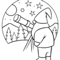 Gnome astronomer stargazing