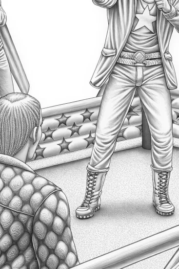 A coloring page of Super Sonic’s fashion showdown